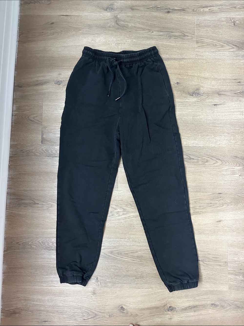 Meshki Black Drawstring Track Joggers